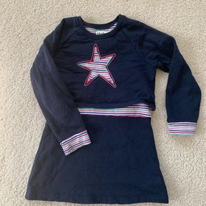 Girls Harley jersey dress stripes and star